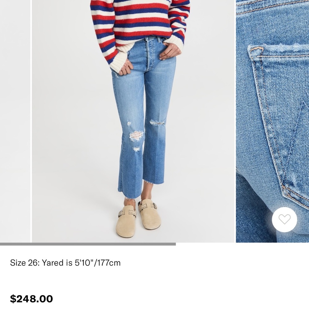 Mother denim,the tripper ankle fray